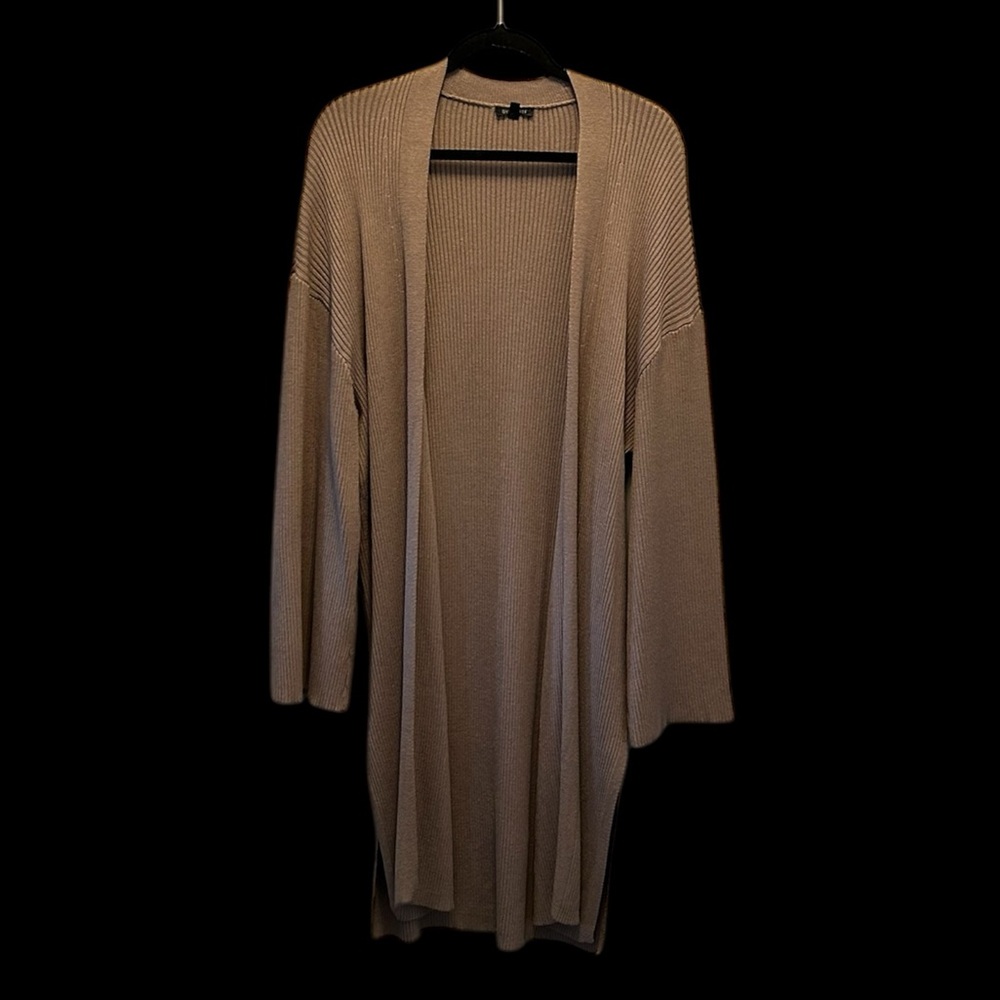 Dynamite Tan Bell Sleeve Side Slit Knit Duster Cardigan Size S